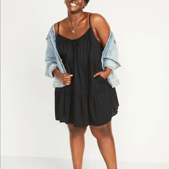 Tiered Clip-Dot Mini Cami Swing Dress for Women - Picture 3 of 6